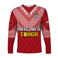 (Custom Text and Number) Tonga Rugby MMT Long Sleeve Shirt Ngatu Mate Maa Tonga Special LT13 - Polynesian Pride
