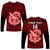 (Custom Text And Number) Hawaii Long Sleeve Shirt Kalani High School Tribal Kakau LT14 Unisex Red - Polynesian Pride