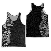 New Zealand Maori Men Tank Top Ta Moko Tattoo - White LT9 - Polynesian Pride