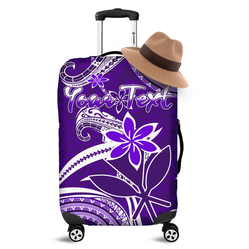 (Custom Personalised) Hawaii Flowers Wave Luggage Cover Kanaka Maoli Purple Polynesian LT13 Purple - Polynesian Pride