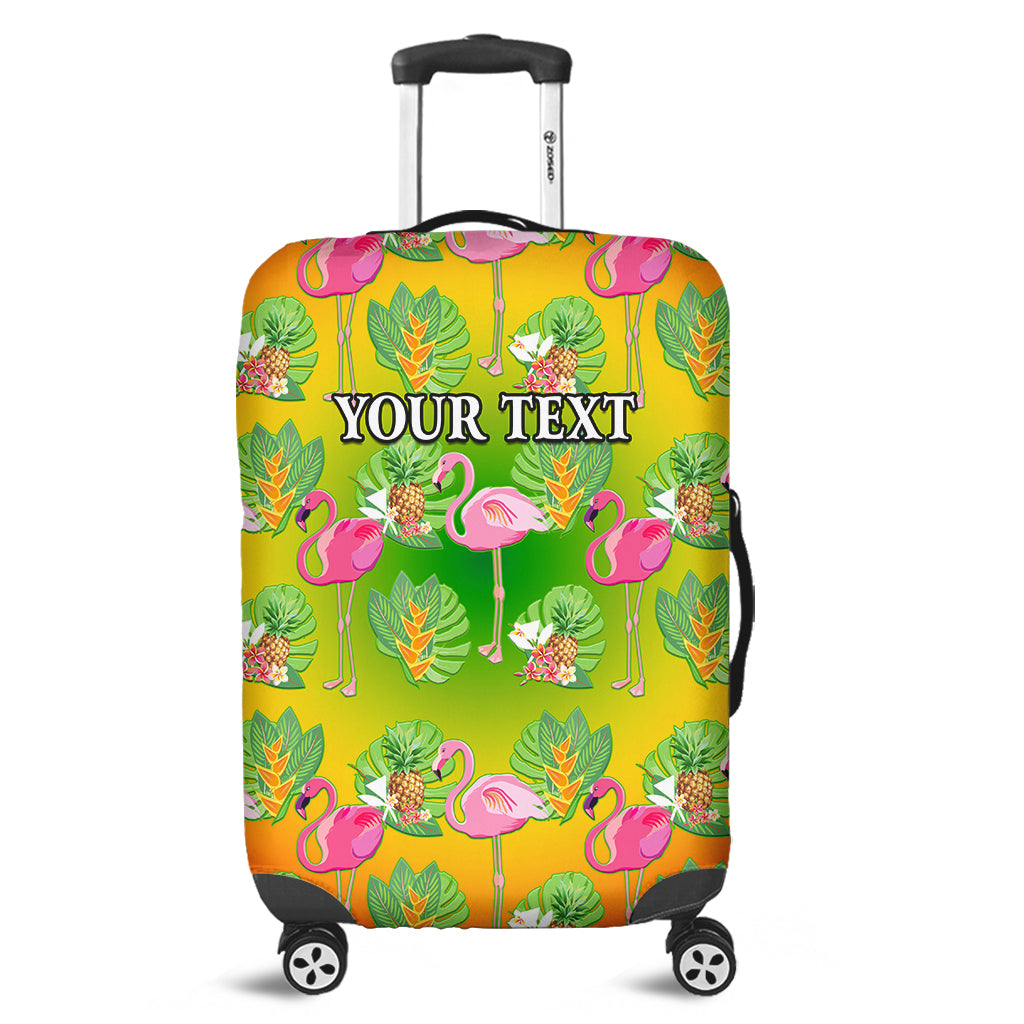 (Custom Personalised) Hawaii Luggage Cover Tropical Pattern With Pink Flamingos and Pineapple Ver.02 LT14 Reggae - Polynesian Pride