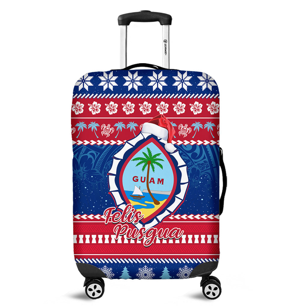 Guam Christmas Lugagge Cover Guaman Seal Polynesian Felis Pusgua LT14 Blue - Polynesian Pride