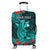 (Custom Personalised) Hawaii Luggage Cover Hibiscus Kanaka Hawaiian Map Shark Ver.01 LT14 Turquoise - Polynesian Pride