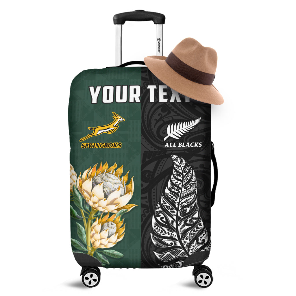 (Custom Personalised) South Africa Protea and New Zealand Fern Luggage Covers Rugby Go Springboks vs All Black LT13 Art - Polynesian Pride