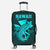 Hawaii Luggage Cover Kakau Kanaka Maoli Combine Polynesian Shark Ver.04 LT14 Turquoise - Polynesian Pride