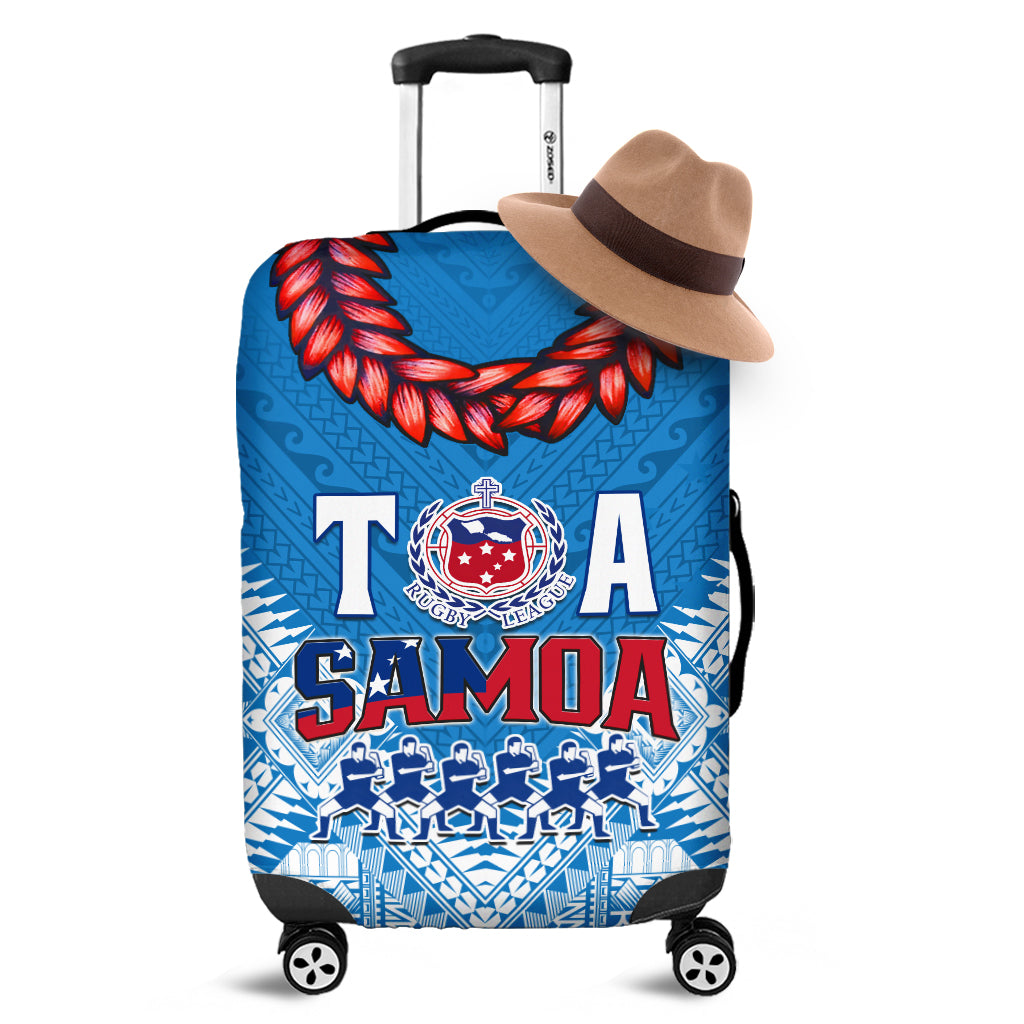 Toa Samoa Rugby Luggage Covers Manu Siva Tau Style Ulafala Ver.01 LT13 Blue - Polynesian Pride