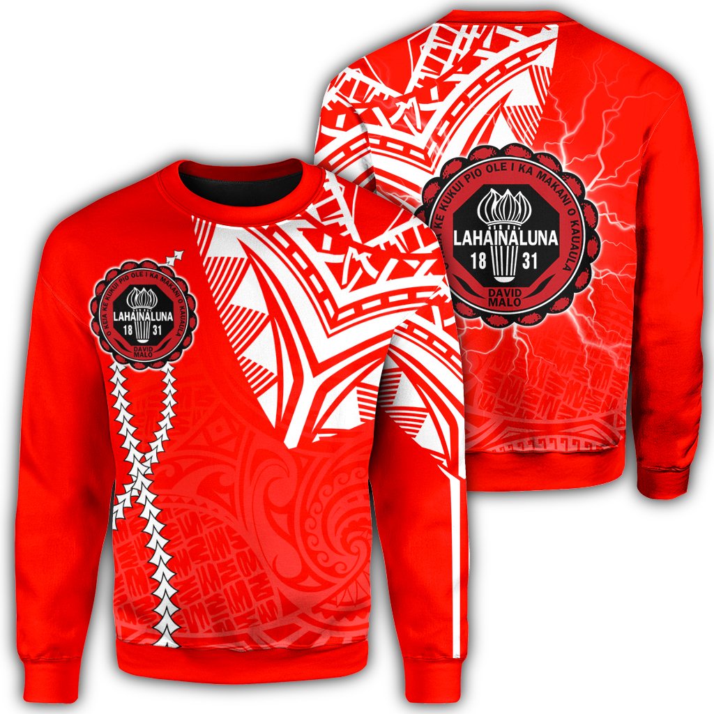 Hawaii Sweatshirt - Lahainaluna High Sweatshirt - Forc Style AH Unisex Red - Polynesian Pride