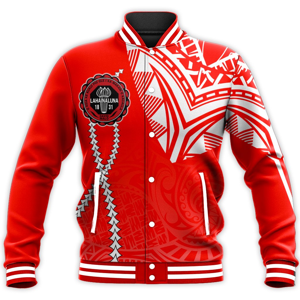 Hawaii Baseball Jacket - Lahainaluna High Baseball Jacket - Forc Style AH Unisex Red - Polynesian Pride