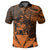 Hawaiian King Kanaka Map Polynesian Lanai Polo Shirt Orange Hala Style - Polynesian Pride