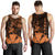 Hawaiian King Kanaka Map Polynesian Lanai Men's Tank Top - Orange - Hala Style - AH Orange - Polynesian Pride