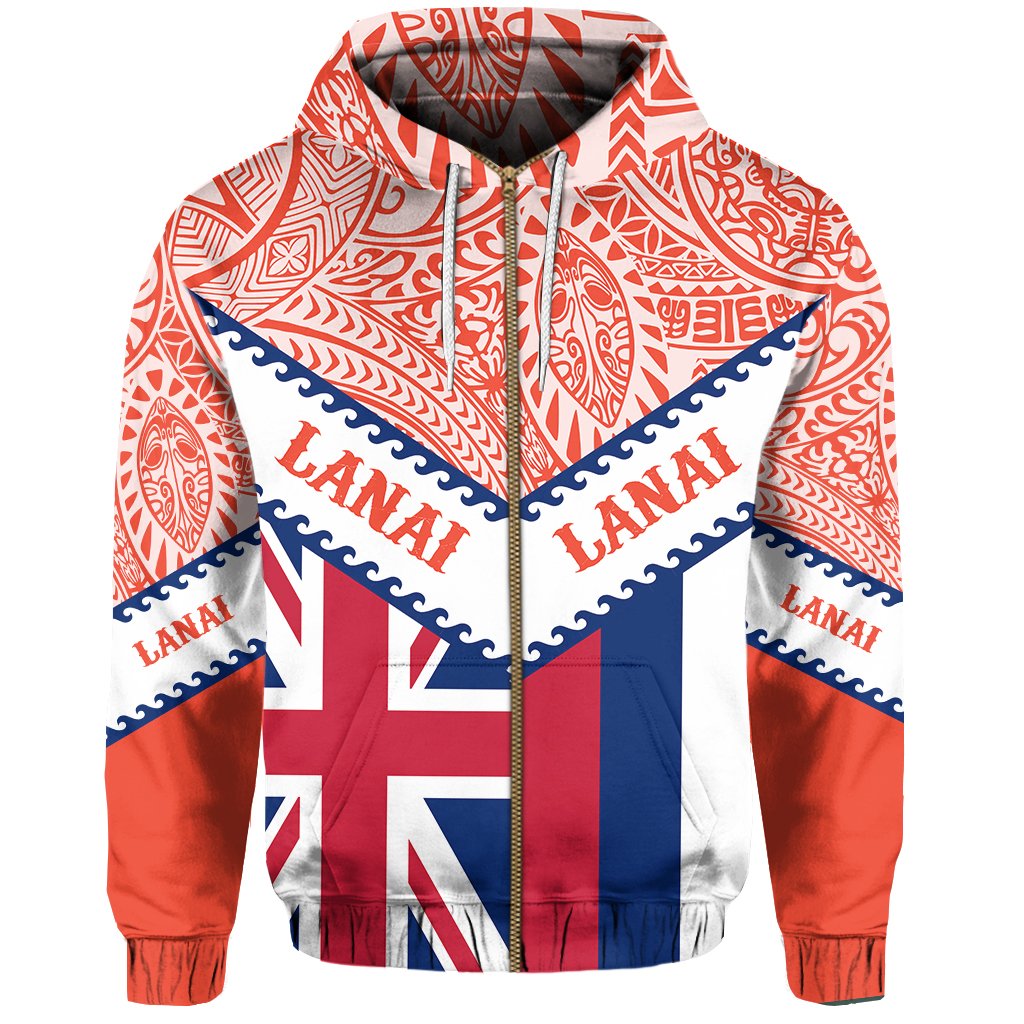 Hawaii Flag Lanai Hoodie Zip Mit Style - Polynesian Pride