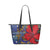 Hawaii Lauhala Hibiscus Polynesian Tropical Large Leather Tote Blue - Wake Style - AH Blue - Polynesian Pride