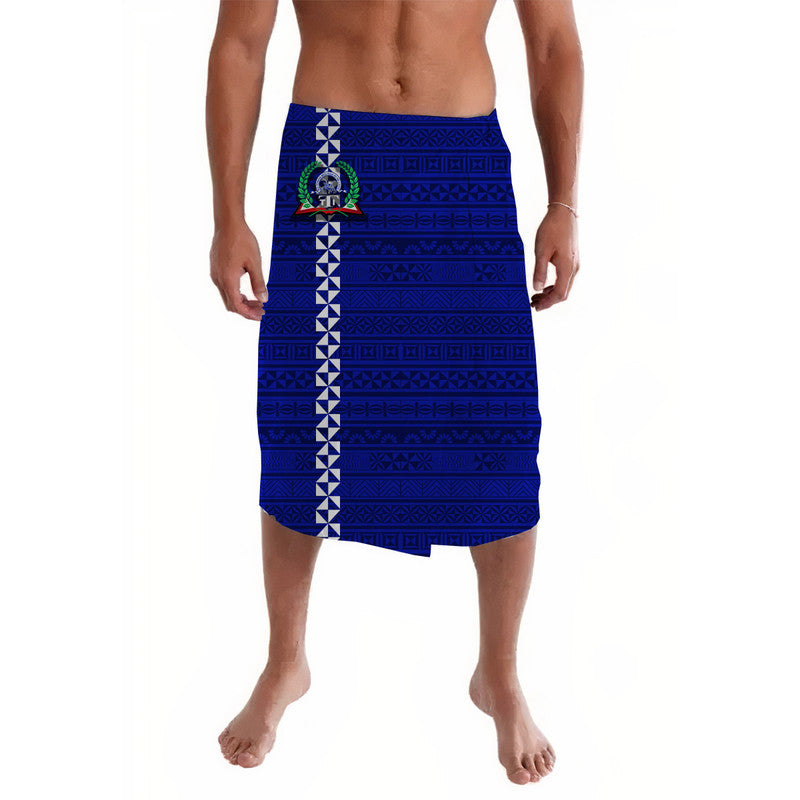 Tonga Tupou Tertiary Institute Lavalava Simple Tongan Style Blue LT8 Blue - Polynesian Pride