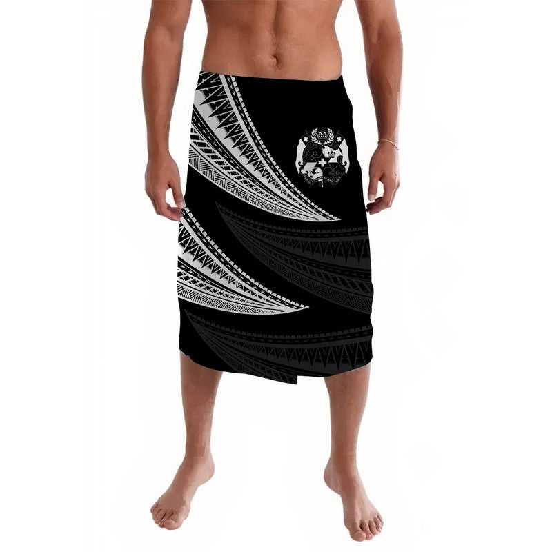 Tonga Lavalava Wave Pattern Alternating White LT8 - Polynesian Pride