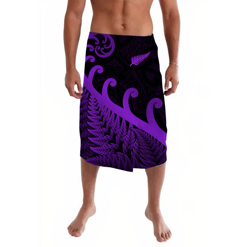 New Zealand Rugby Maori Lavalava Silver Fern Koru Vibes Purple LT8 Purple - Polynesian Pride