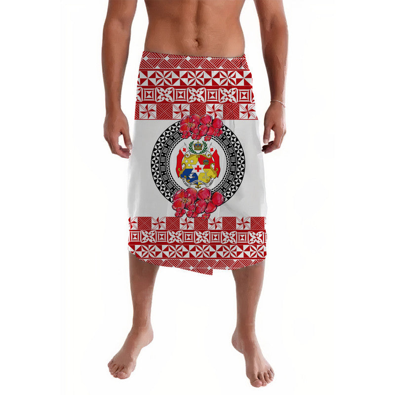 Custom Tonga Lavalava Emancipation Day Tupenu Independence Day Simple Ngatu Heilala Flower White Red LT8 Red - Polynesian Pride