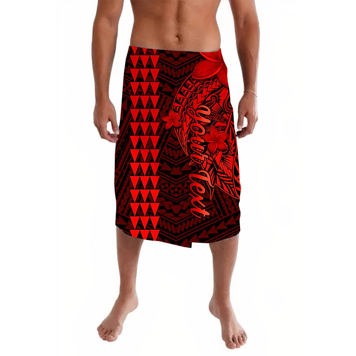 Custom Hawaii Lavalava Kakau Polynesian Pattern Combine Tropical Flowers Ver.06 LT14 Red - Polynesian Pride