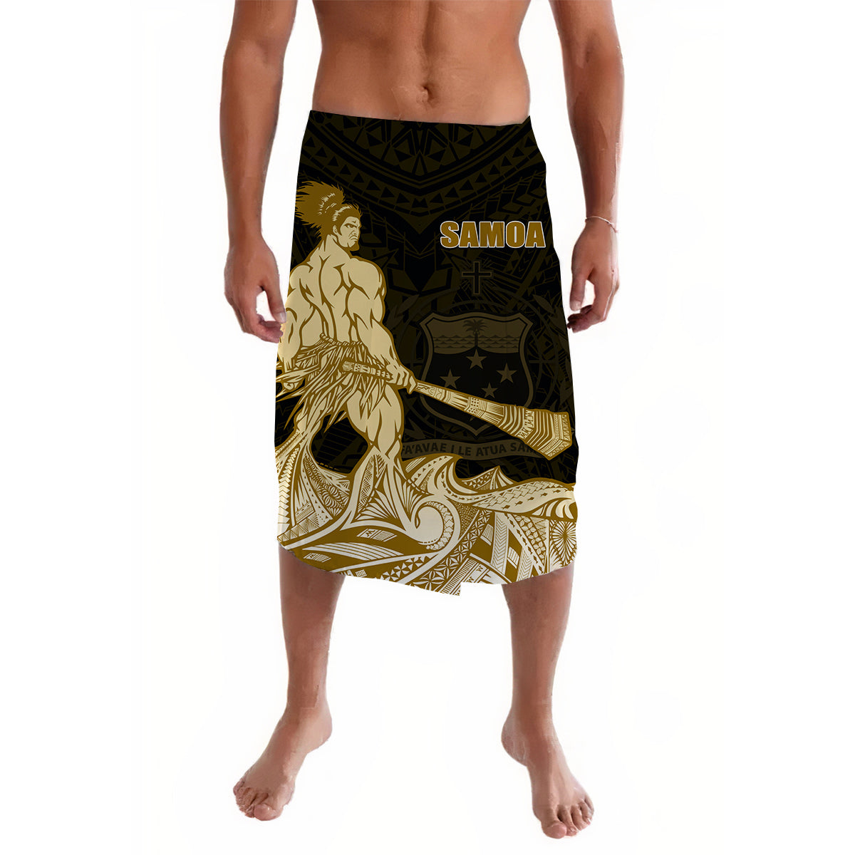 Samoa Warrior Lavalava Polynesian No.3 LT6 Lavalava Gold - Polynesian Pride