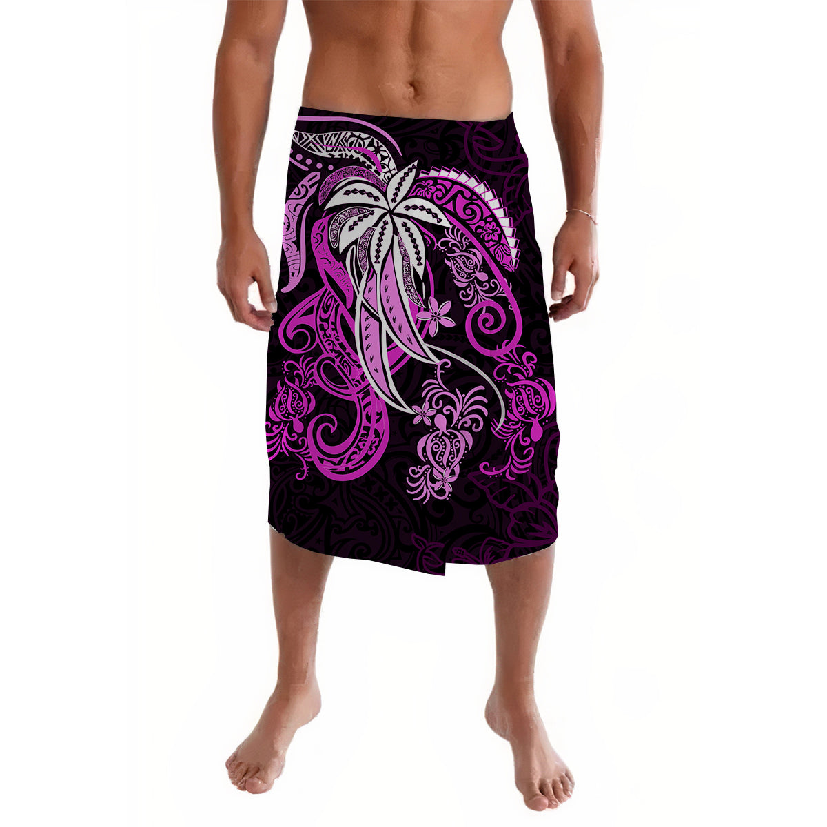 Polynesian Tribal Purple Lavalava LT6 Lavalava Black - Polynesian Pride