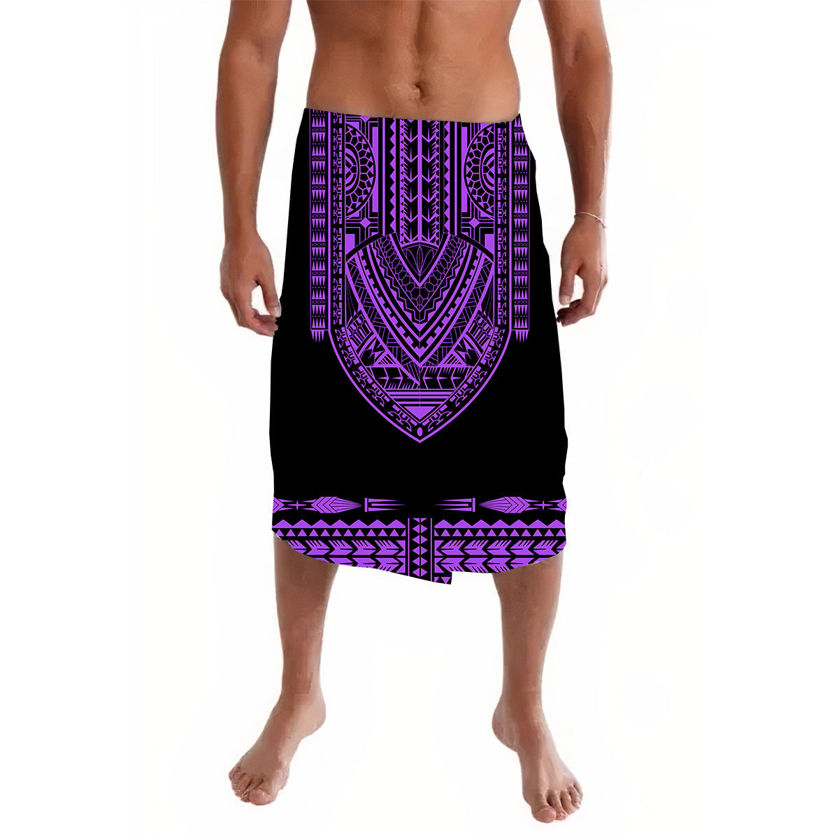 Polynesian Lavalava Dashiki With Polynesian Tattoo Royal Purple Version LT14 Purple - Polynesian Pride