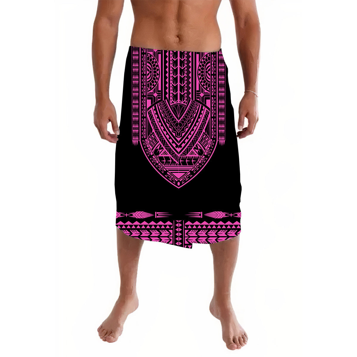 Polynesian Lavalava Dashiki With Polynesian Tattoo Royal Pink Version LT14 Pink - Polynesian Pride