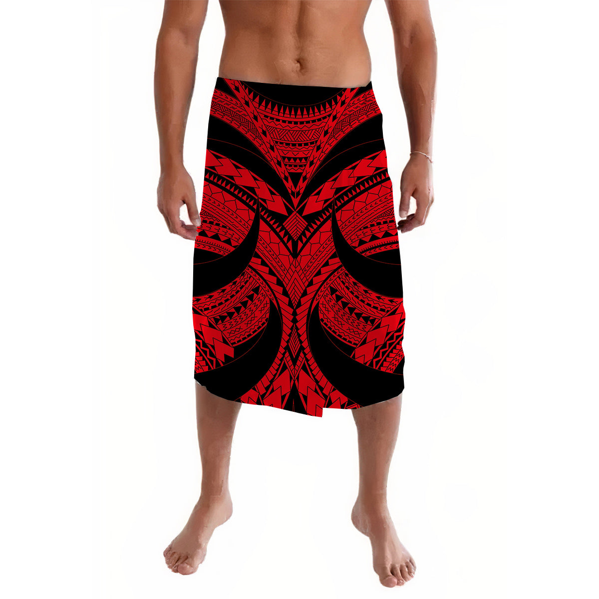 Polynesian Tribal Samoa Tattoo Red Lavalava LT6 Lavalava Black - Polynesian Pride