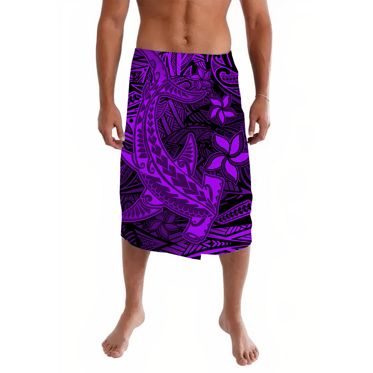 Polynesian Lavalava Purple Hawaiian Tribal Hammerhead Shark LT14 Purple - Polynesian Pride