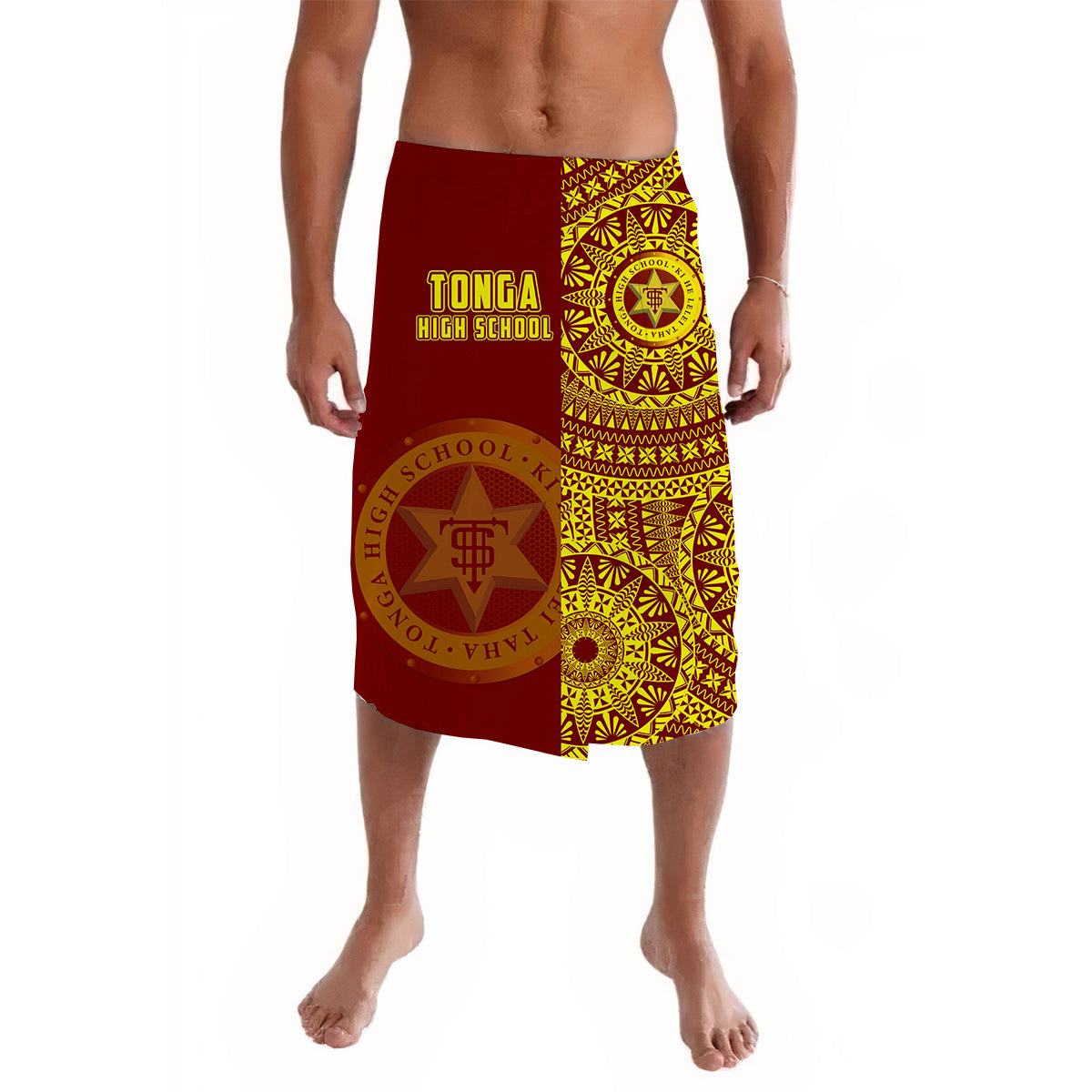 Tonga High School Lavalava Tongan Ngatu Pattern LT14 Red - Polynesian Pride