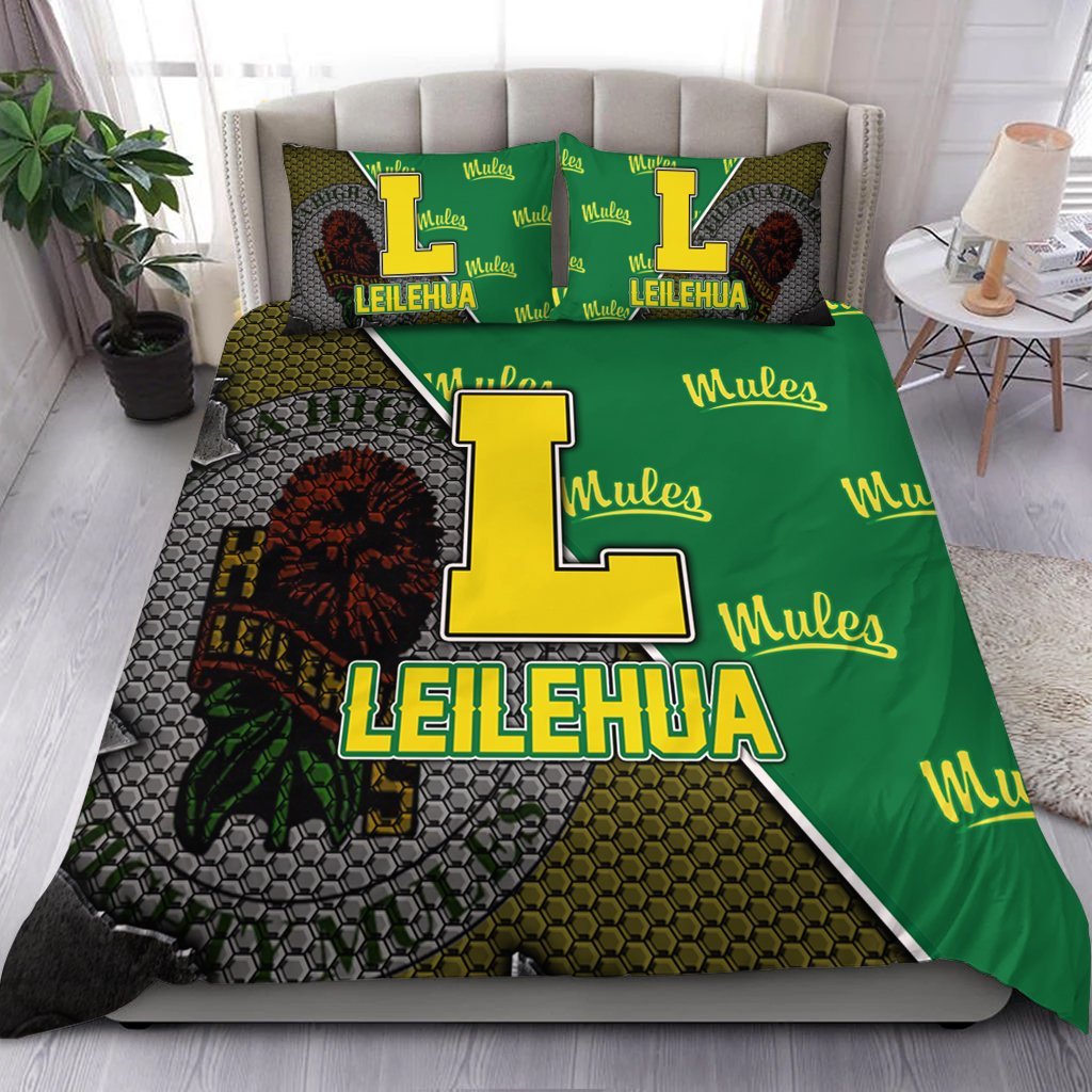 Hawaii Bedding Set - Leilehua High Bedding Set - AH Green - Polynesian Pride