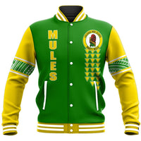 (Personalized) Hawaii Baseball Jacket - Leilehua High Custom Your Class Baseball Jacket - AH Unisex Green - Polynesian Pride