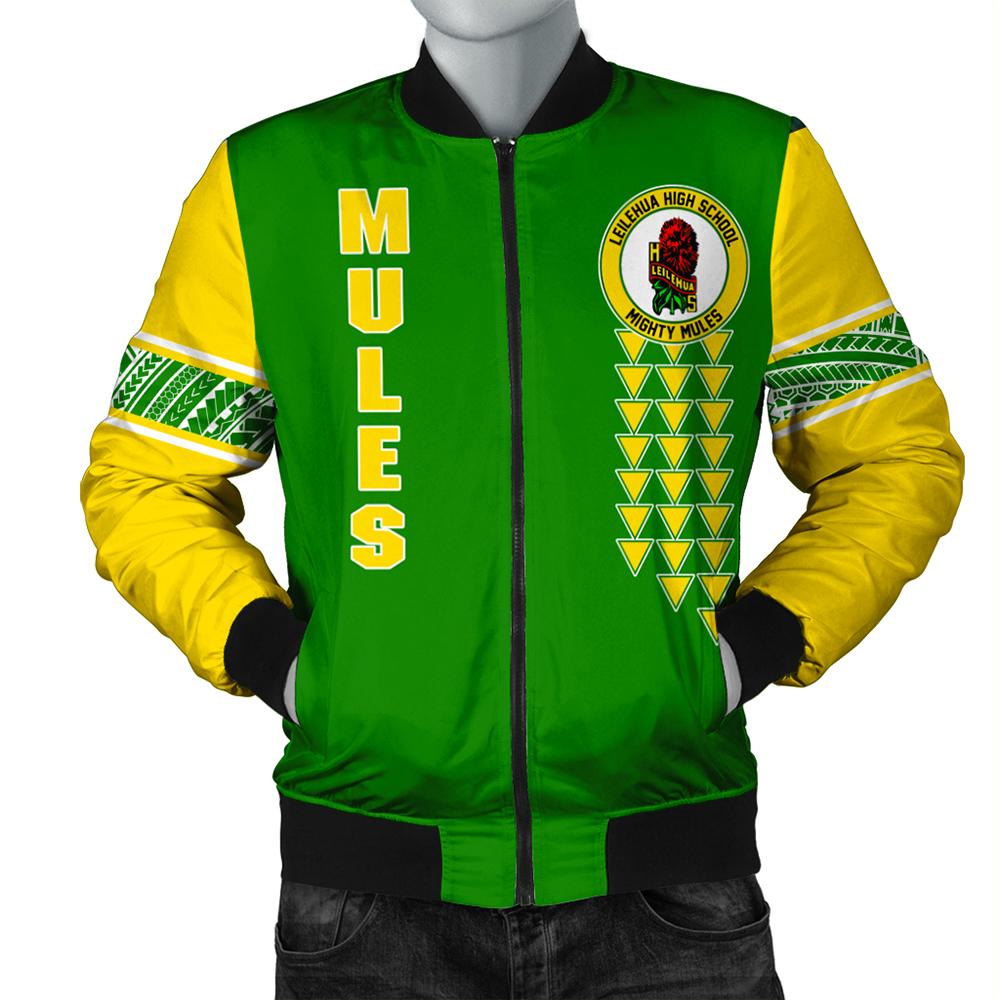 (Personalized) Hawaii Bomber Jacket - Leilehua High Custom Your Class Bomber Jacket AH Green Unisex - Polynesian Pride