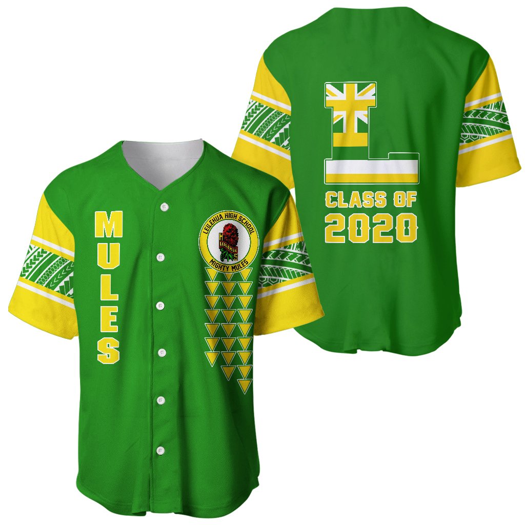 (Personalised) Hawaii Baseball Jersey - Leilehua High Custom Your Class Baseball Jersey Shirt AH Green - Polynesian Pride