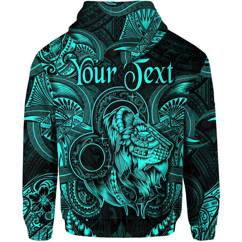 Custom Leo Zodiac Polynesian Hoodie Unique Style Turquoise LT8 - Polynesian Pride
