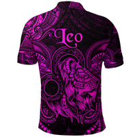 Leo Zodiac Polynesian Polo Shirt Unique Style Pink LT8 - Polynesian Pride