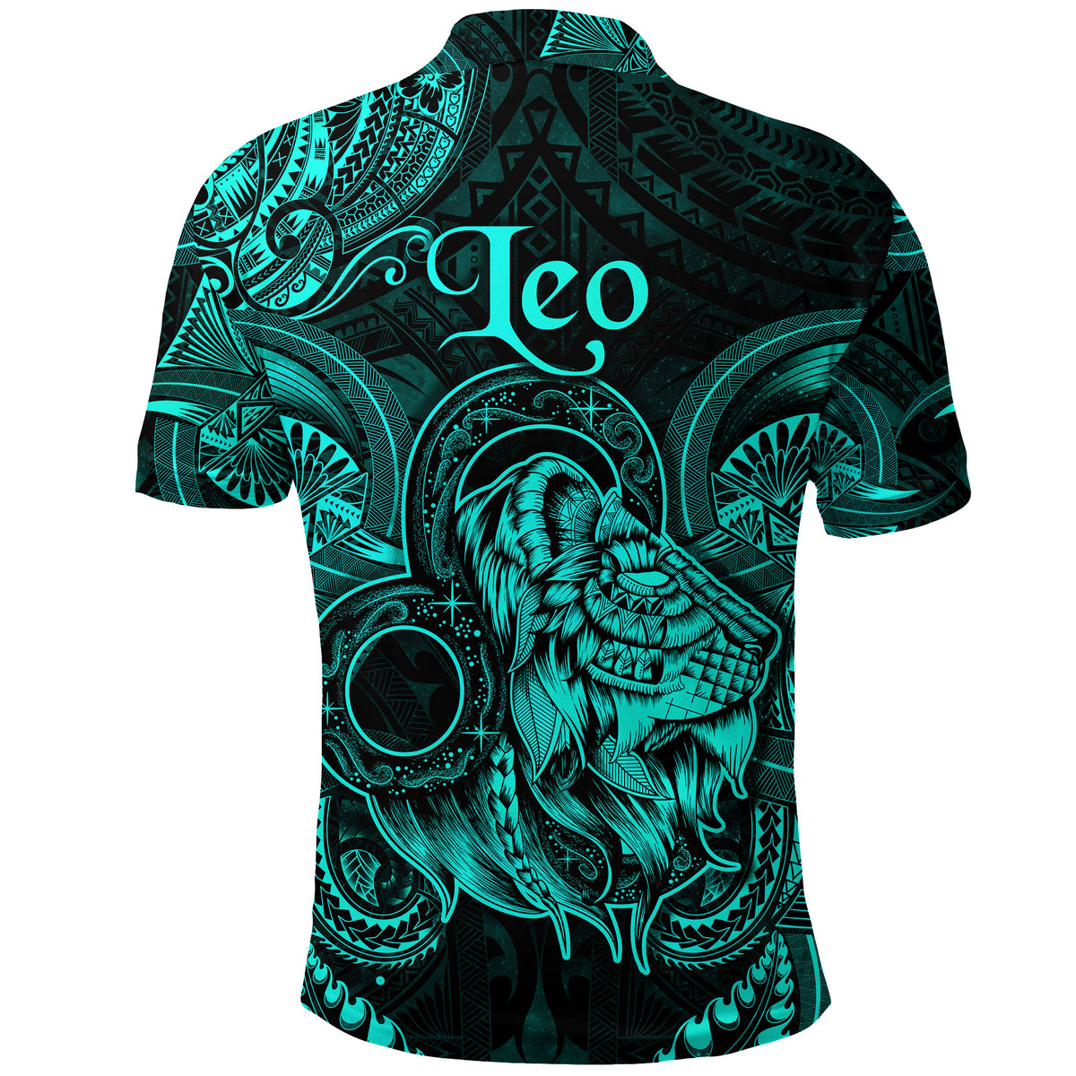 Leo Zodiac Polynesian Polo Shirt Unique Style Turquoise LT8 - Polynesian Pride