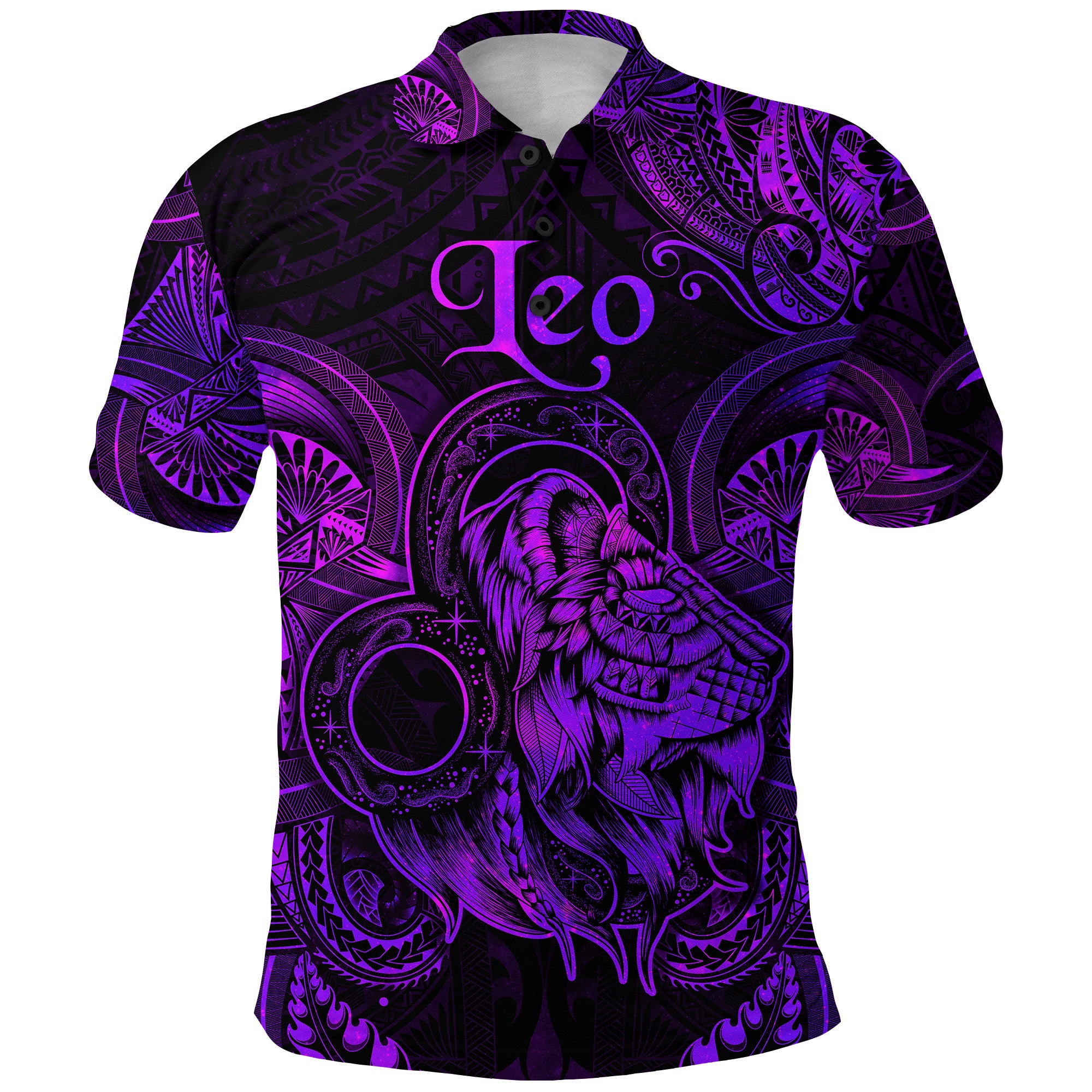 Leo Zodiac Polynesian Polo Shirt Unique Style Purple LT8 - Polynesian Pride