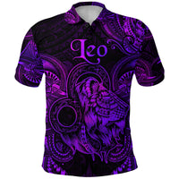Leo Zodiac Polynesian Polo Shirt Unique Style Purple LT8 - Polynesian Pride