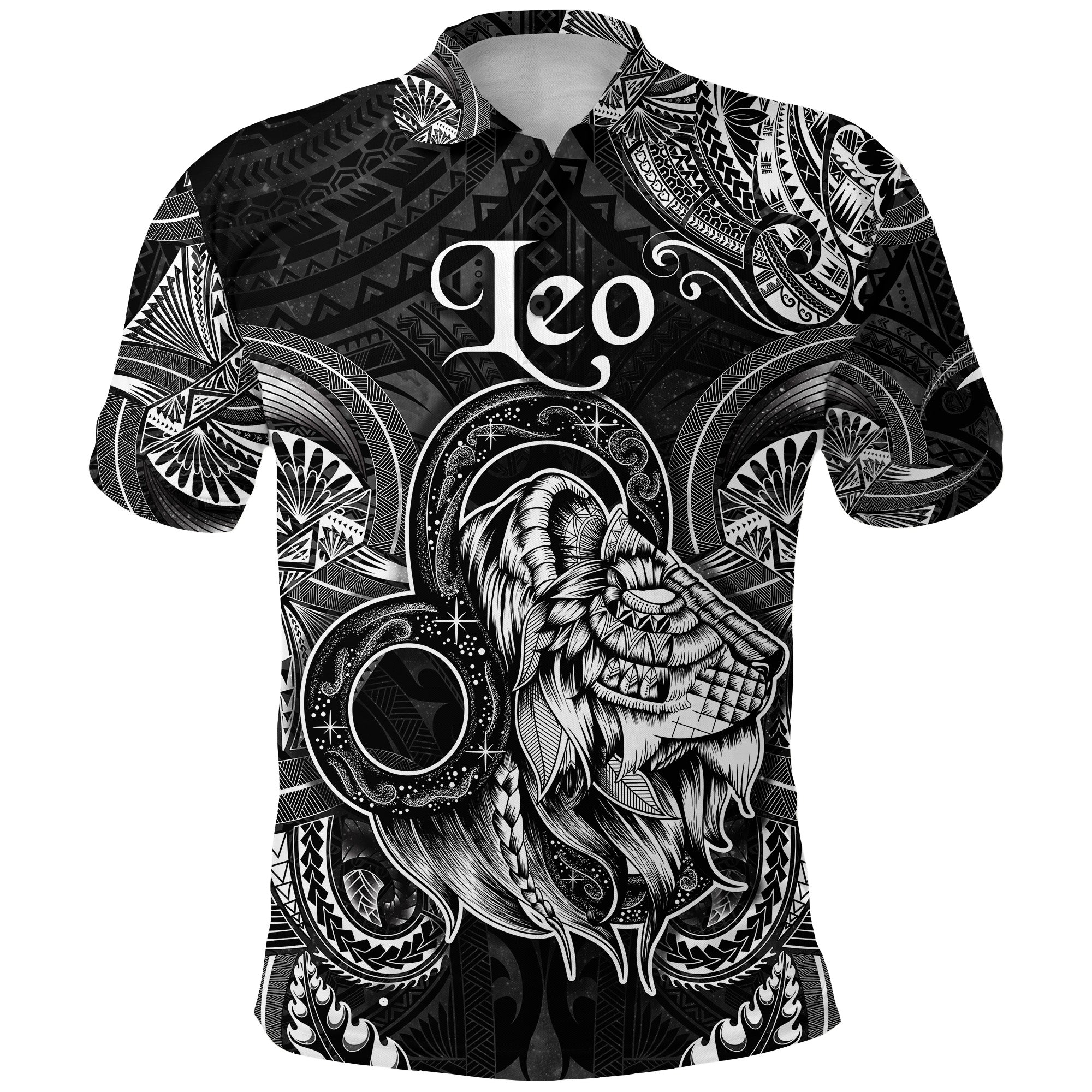 Leo Zodiac Polynesian Polo Shirt Unique Style Black LT8 - Polynesian Pride