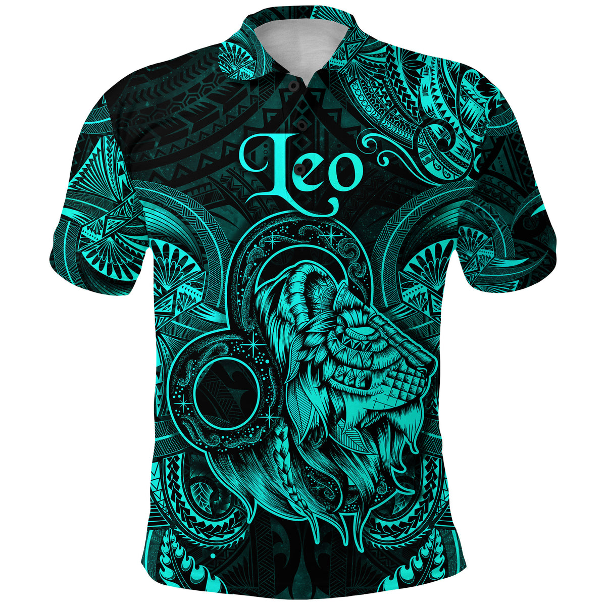 Leo Zodiac Polynesian Polo Shirt Unique Style Turquoise LT8 - Polynesian Pride
