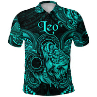 Leo Zodiac Polynesian Polo Shirt Unique Style Turquoise LT8 - Polynesian Pride