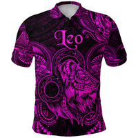 Custom Leo Zodiac Polynesian Polo Shirt Unique Style Pink LT8 - Polynesian Pride