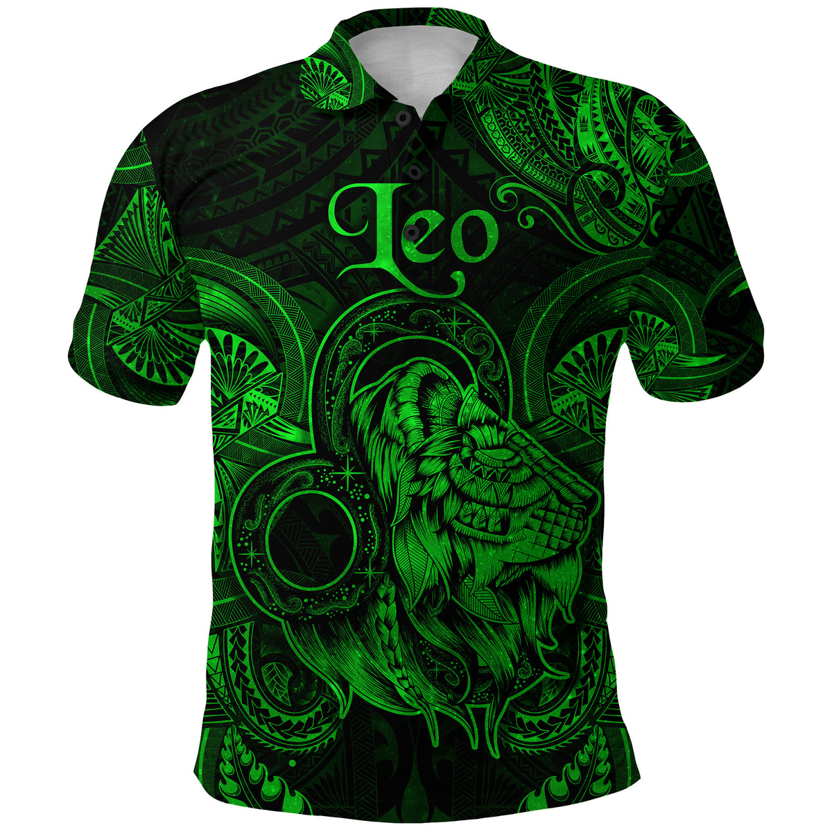 Leo Zodiac Polynesian Polo Shirt Unique Style Green LT8 - Polynesian Pride