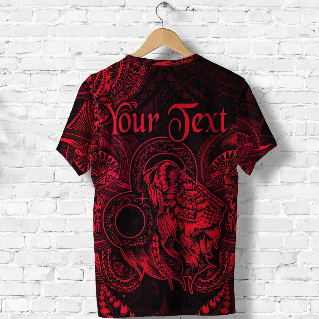 Custom Leo Zodiac Polynesian T Shirt Unique Style Red LT8 - Polynesian Pride