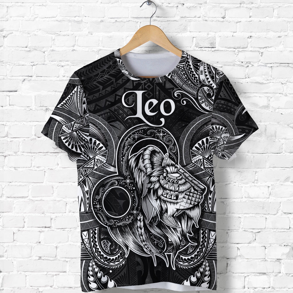 Leo Zodiac Polynesian T Shirt Unique Style Black LT8 - Polynesian Pride