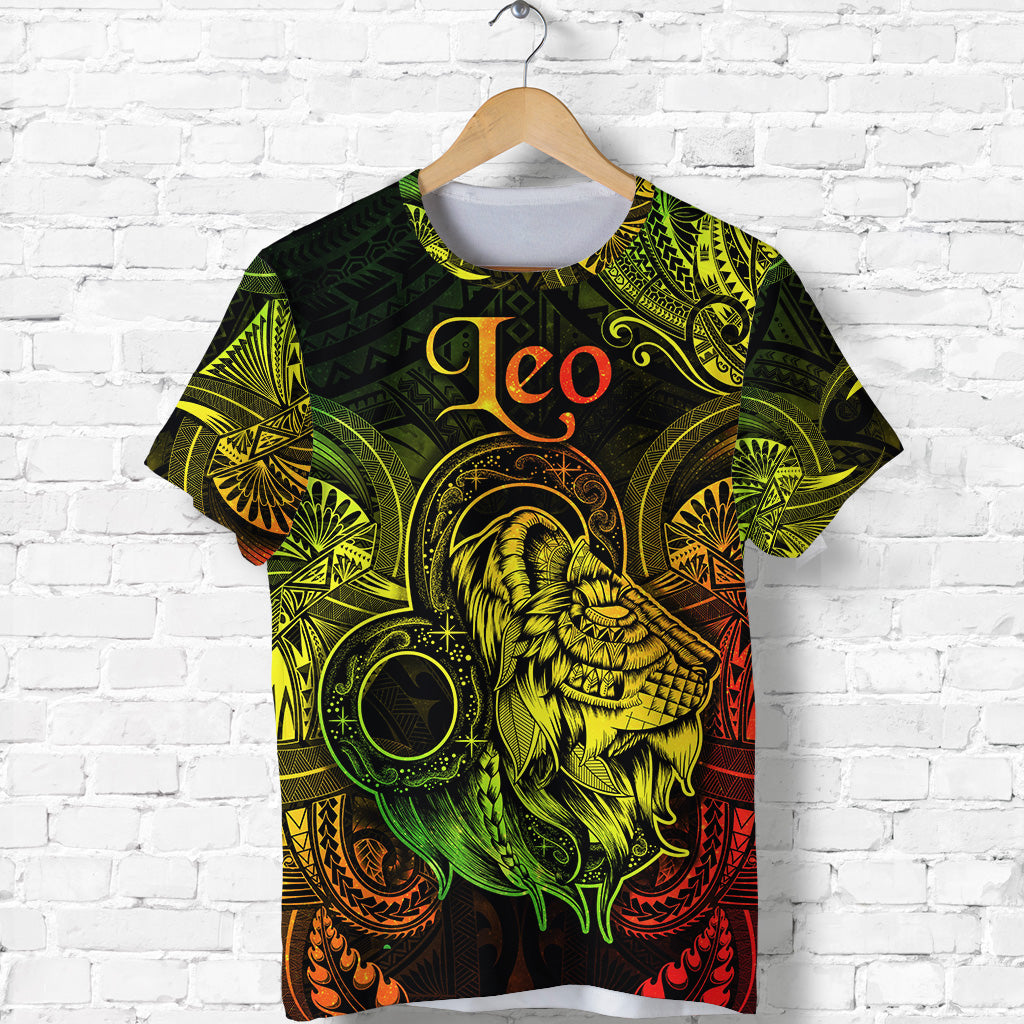 Custom Leo Zodiac Polynesian T Shirt Unique Style Reggae LT8 - Polynesian Pride