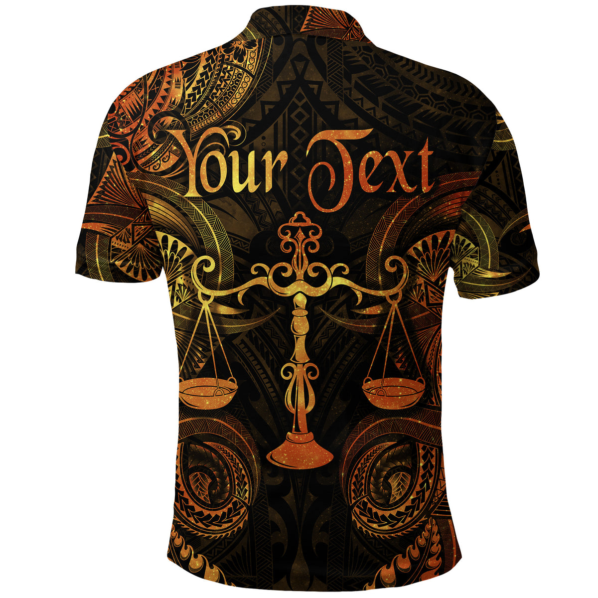 Custom Libra Zodiac Polynesian Polo Shirt Unique Style Gold LT8 - Polynesian Pride