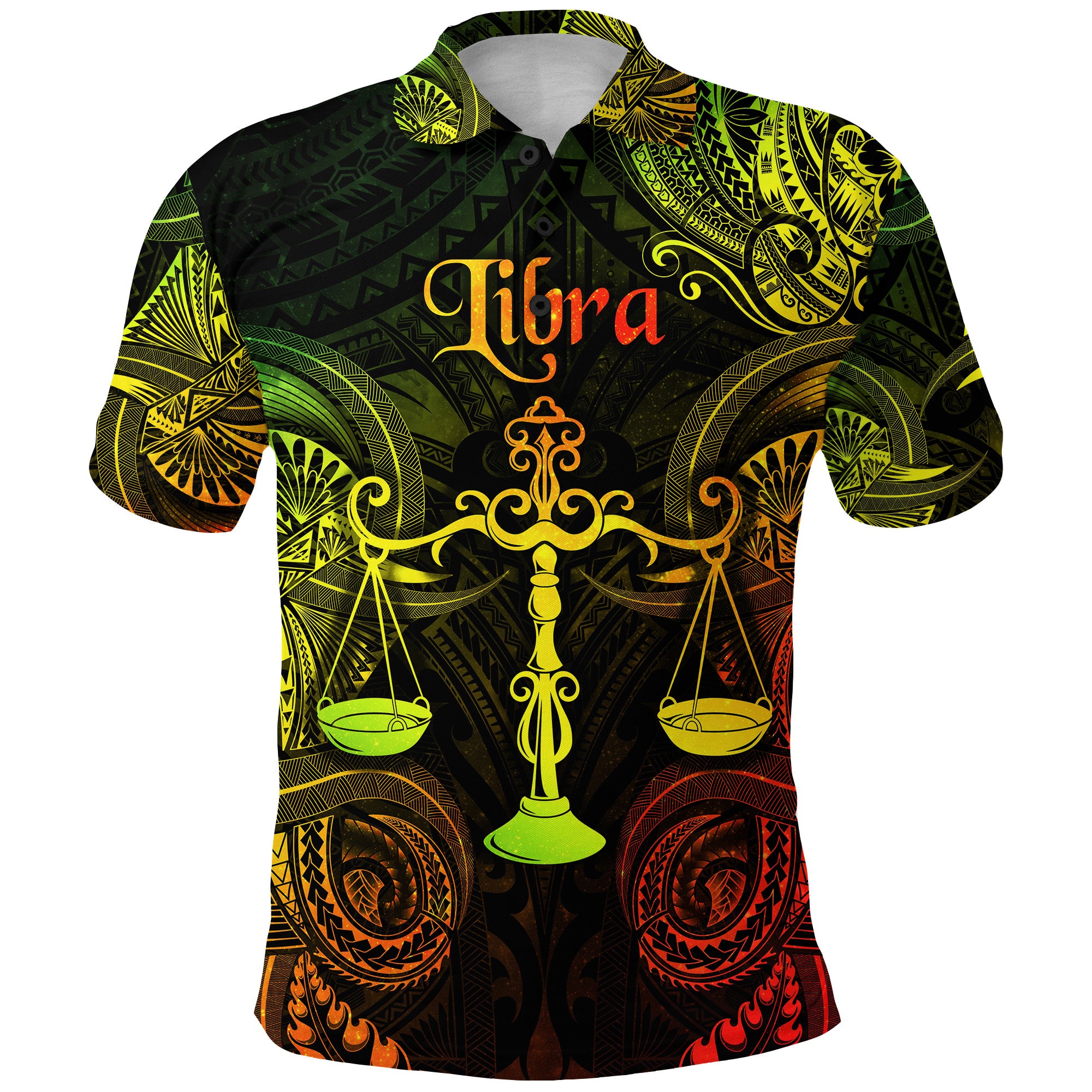 Custom Libra Zodiac Polynesian Polo Shirt Unique Style Reggae LT8 - Polynesian Pride