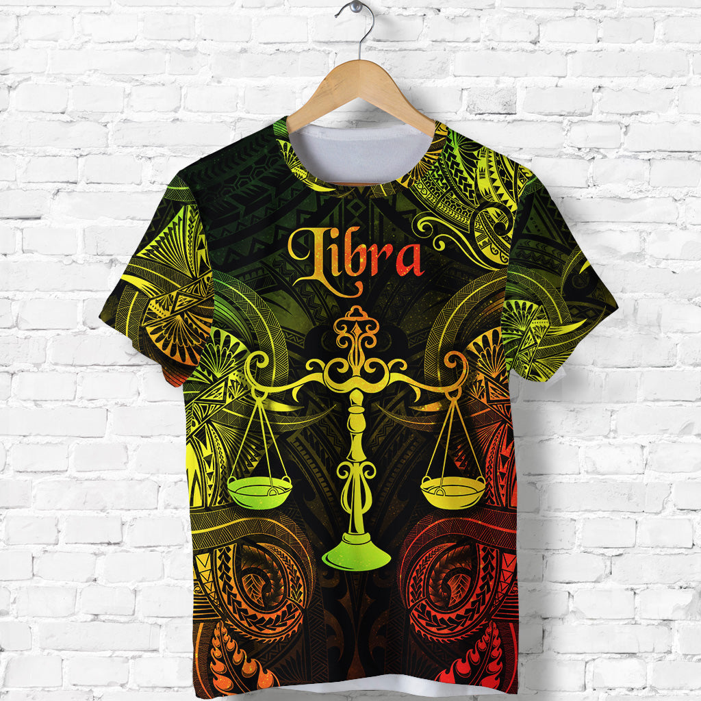 Custom Libra Zodiac Polynesian T Shirt Unique Style Reggae LT8 - Polynesian Pride