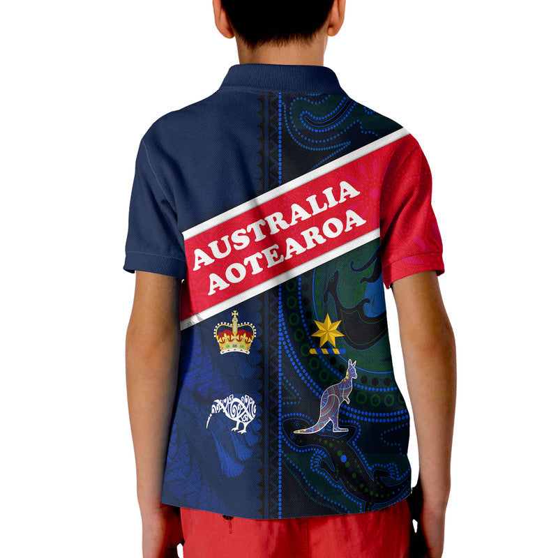 Aotearoa Mix Australia Polo Shirt Maori Mix Aboriginal Line Arty Style LT9 - Polynesian Pride