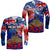 (Custom Personalised) New Zealand ANZAC Day Long Sleeve Shirt Grunge Aotearoa Flag and Red Poppy LT9 Unisex Blue - Polynesian Pride